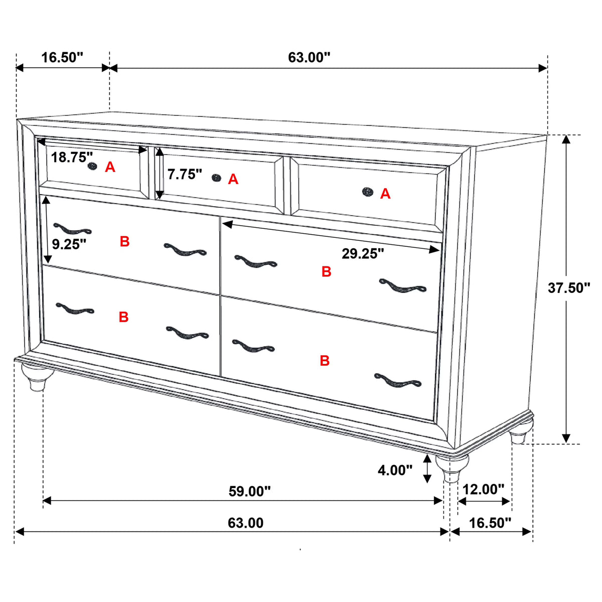 Barzini 4-Piece California King Bedroom Set White