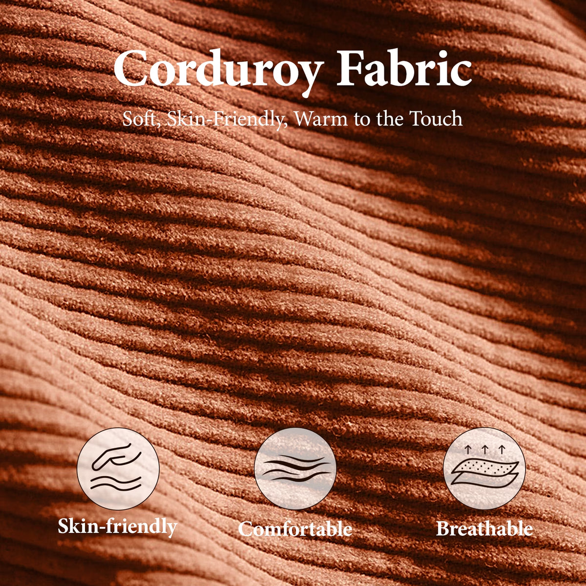 78.7" Convertible Boneless Sofa Bed, Folding Corduroy Sofa Couch, No Assembly Floor Sleeper Sofa Couch for Living Room, Pumpkin Brown