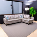 Sofa Set, Faux Leather Living Room Sofa Set,L-Shaped Living Room Couches,Latte