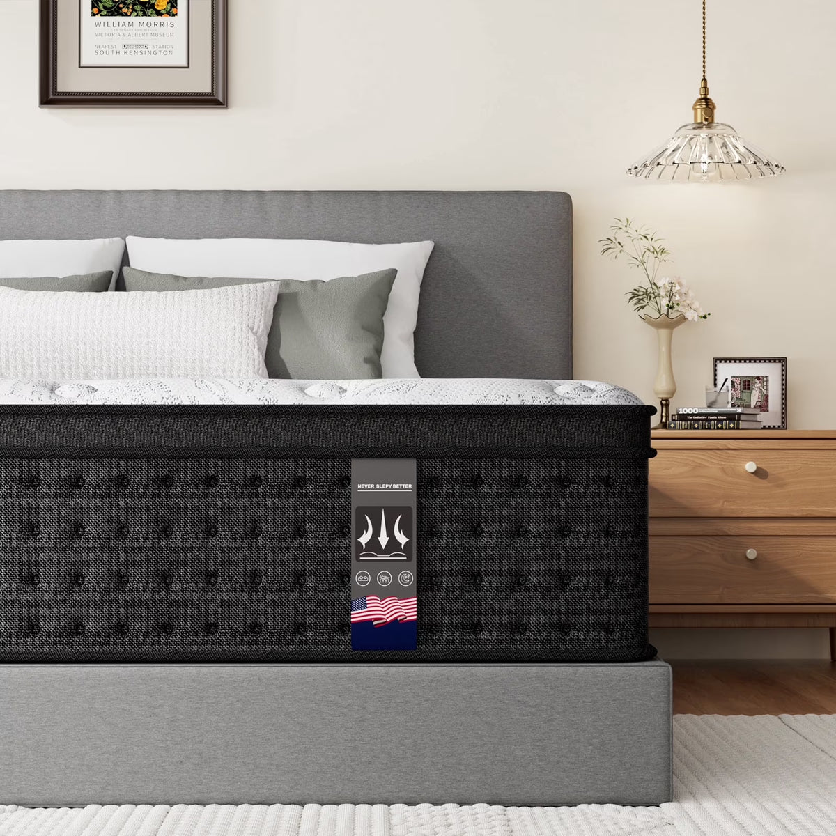 Mattress 14 Inch Full Size Gel Memory Foam Hybrid Mattress in a Box, Medium
