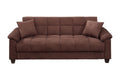 Modern Contemporary Living Room Adjustable Sofa Chocolate Microfiber Couch Plush Cushion Storage Couch 1Pc Sofa