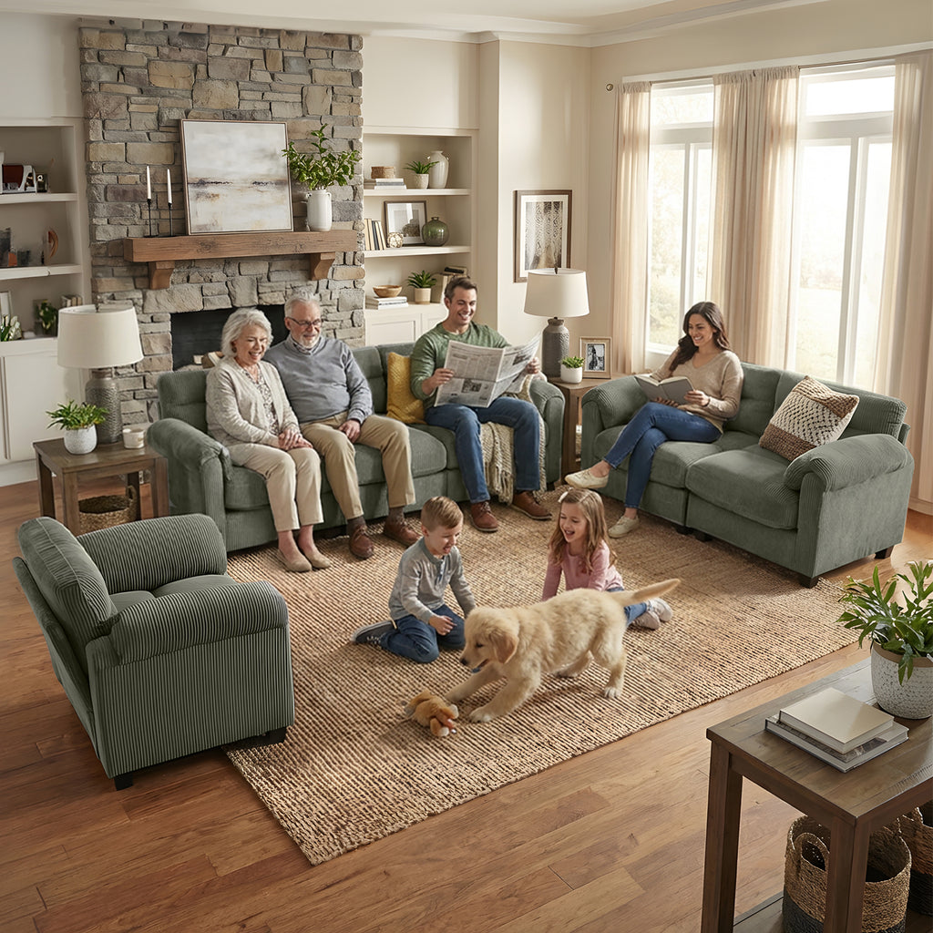 Modular Sectional Sofa Couches Living Room Sofa Set Ideal for Small Spaces & Family Fun Green