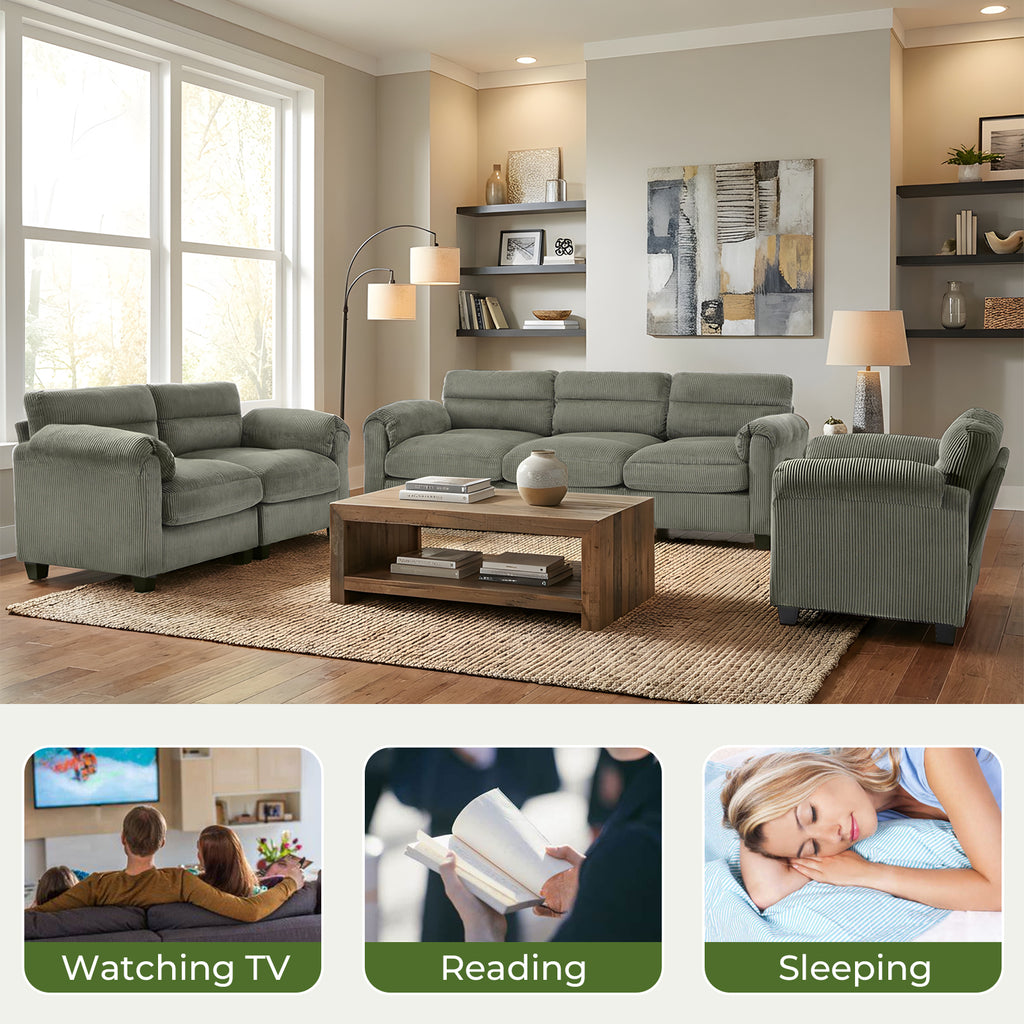 Modular Sectional Sofa Couches Living Room Sofa Set Ideal for Small Spaces & Family Fun Green