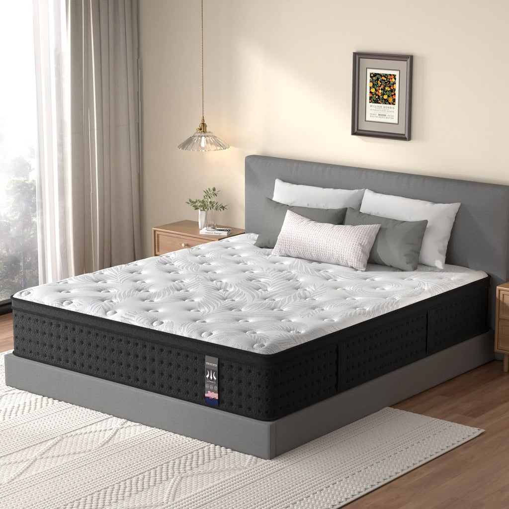 Mattress 14 Inch Full Size Gel Memory Foam Hybrid Mattress in a Box, Medium