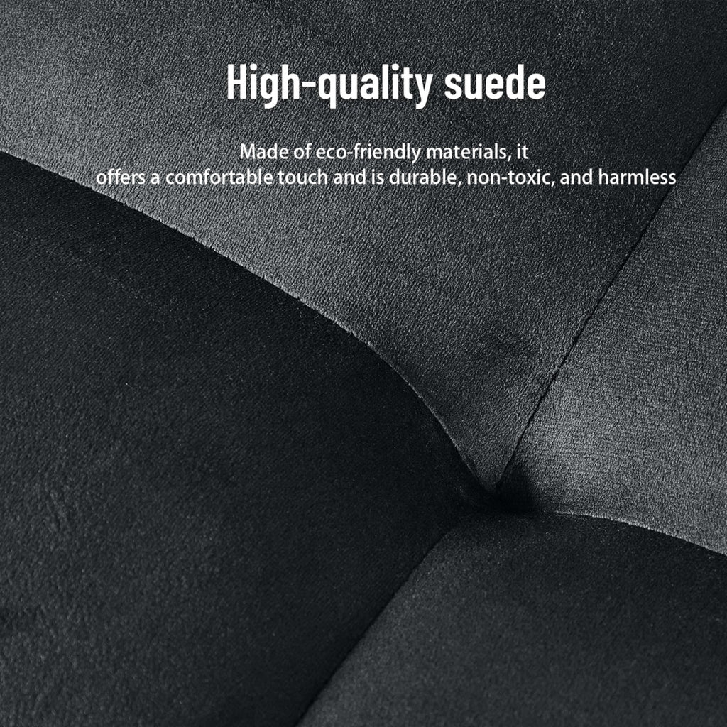 51.1 Inch Convertible Sofa Bed, Velvet Loveseat Sofa with Foldable Sofa Bed, Sleeper Sofa for Living Room or Office, Futon Sofa with Adjustable Backrest.Black