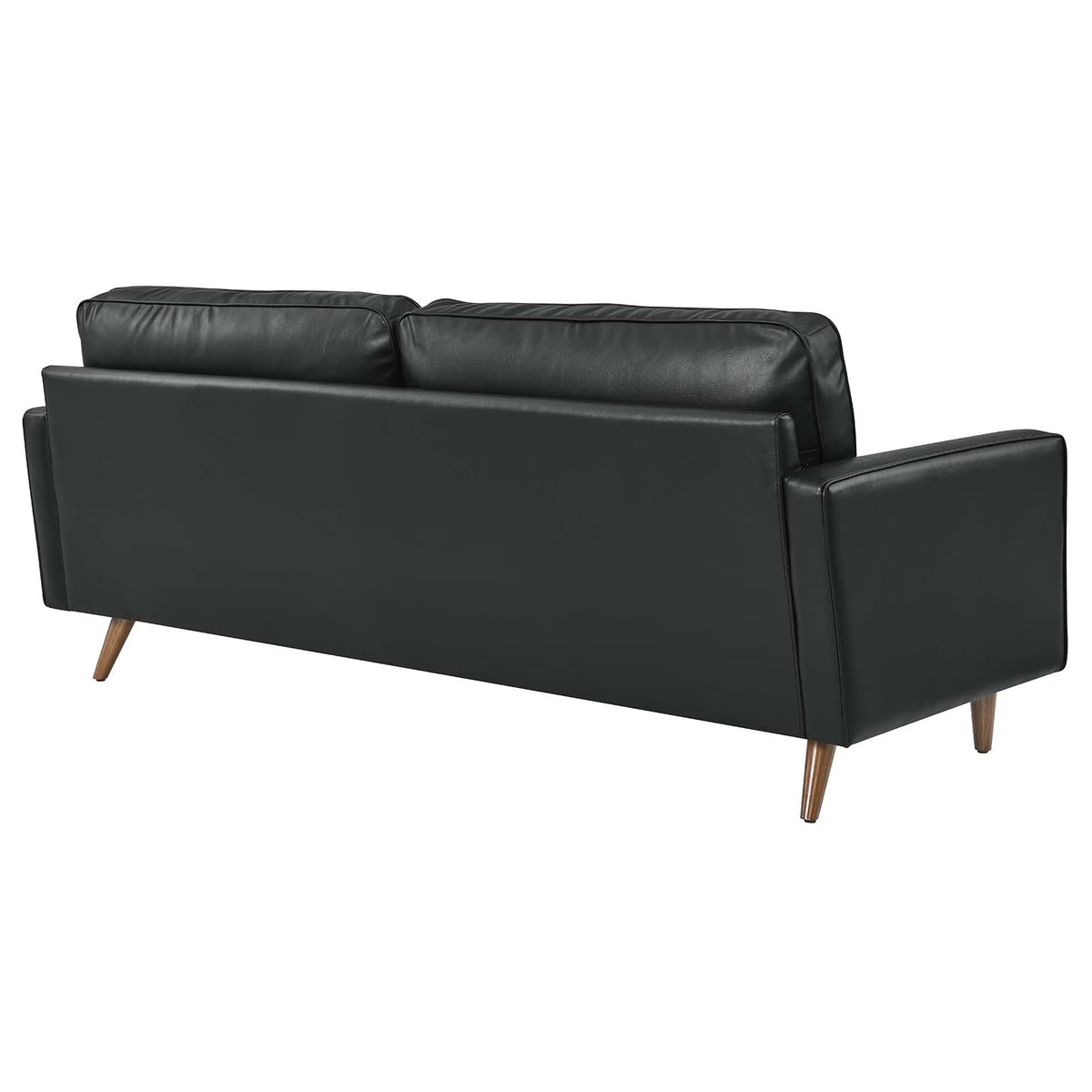 Valour 81" Leather Sofa in Black