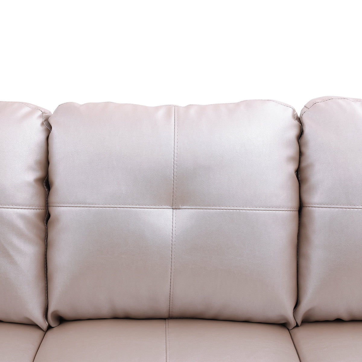 Sofa Set, Faux Leather Living Room Sofa Set,L-Shaped Living Room Couches,Latte