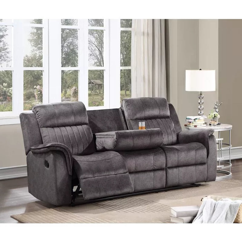 Modern Living Room Power Reclining Sofa, Soft Tufted Pillow Back Sofa Couch, Dark Gray
