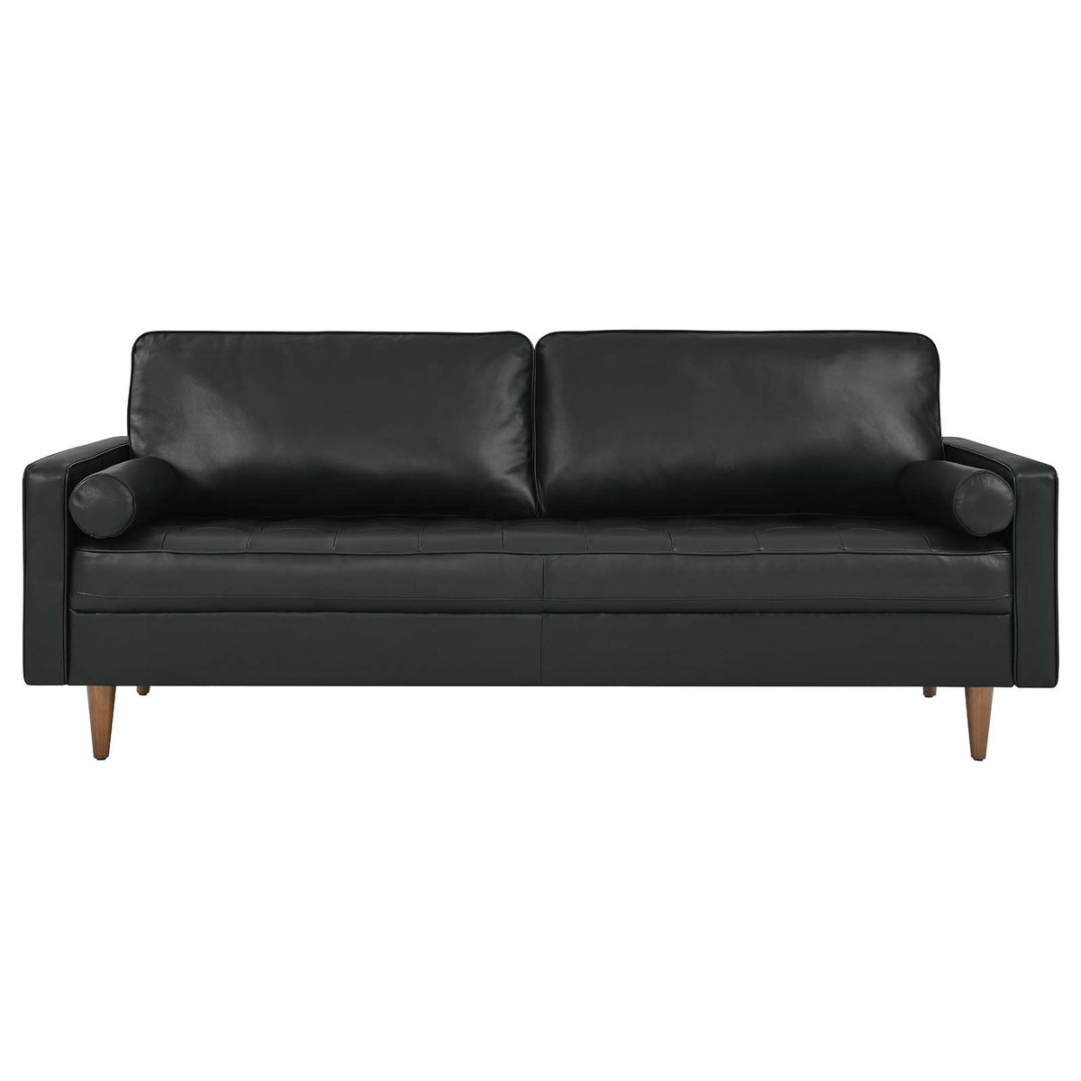 Valour 81" Leather Sofa in Black