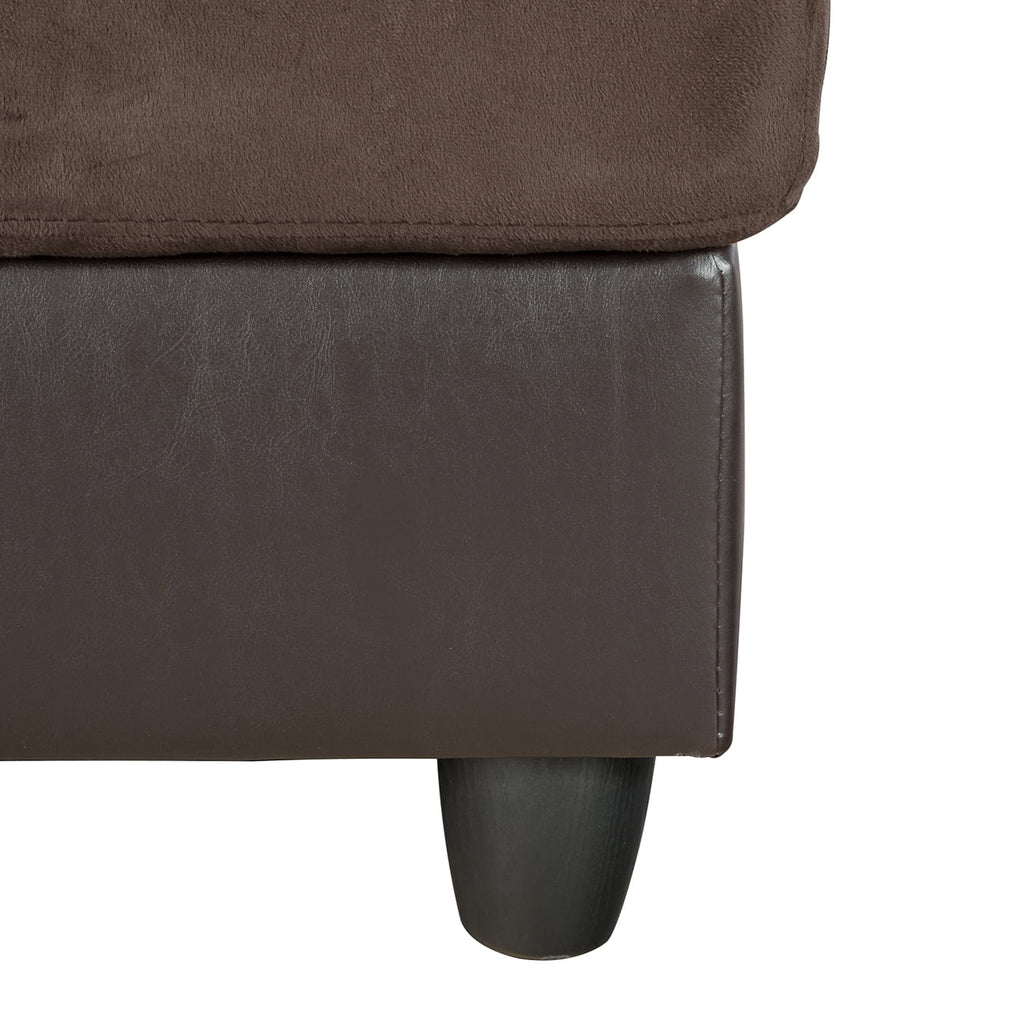 Lint&Pvc L Shaped Sectional Sofa, Sectional Couch Sofa, Modern Living Room Furniture Sets, Brown(No Ottoman)