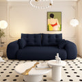 78.7" Folding Sofa Bed, Teddy Mattress Sofa, Floor Sofa Bed, Human Dog Bed, 3 in 1 Convertible Lazy Sleeper Sofa Couch, Blue