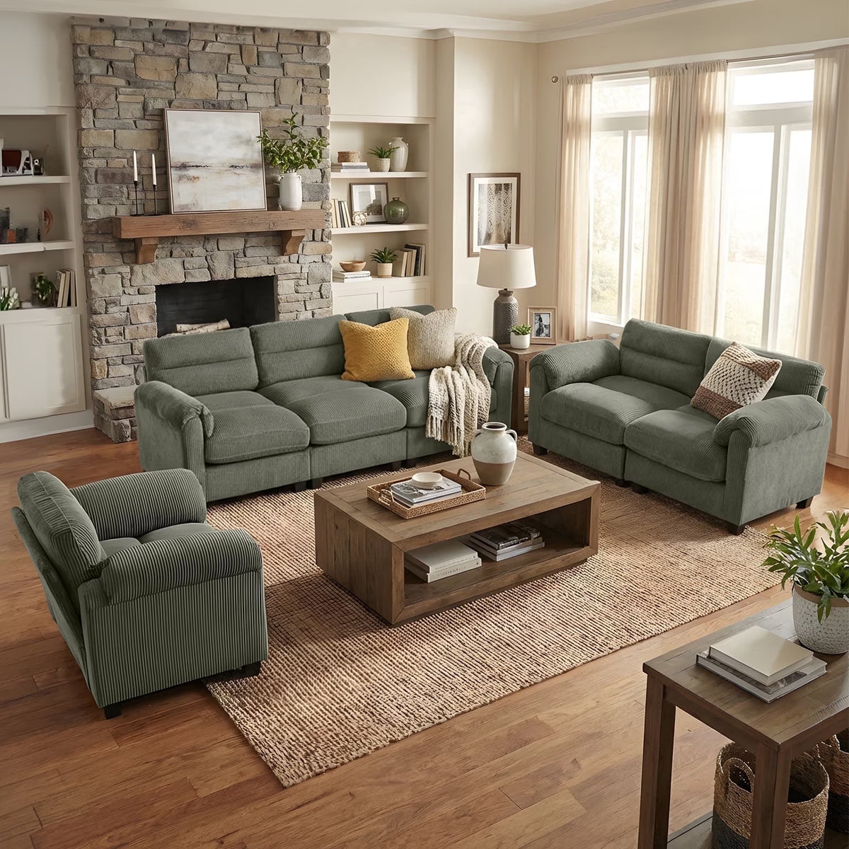 Modular Sectional Sofa Couches Living Room Sofa Set Ideal for Small Spaces & Family Fun Green