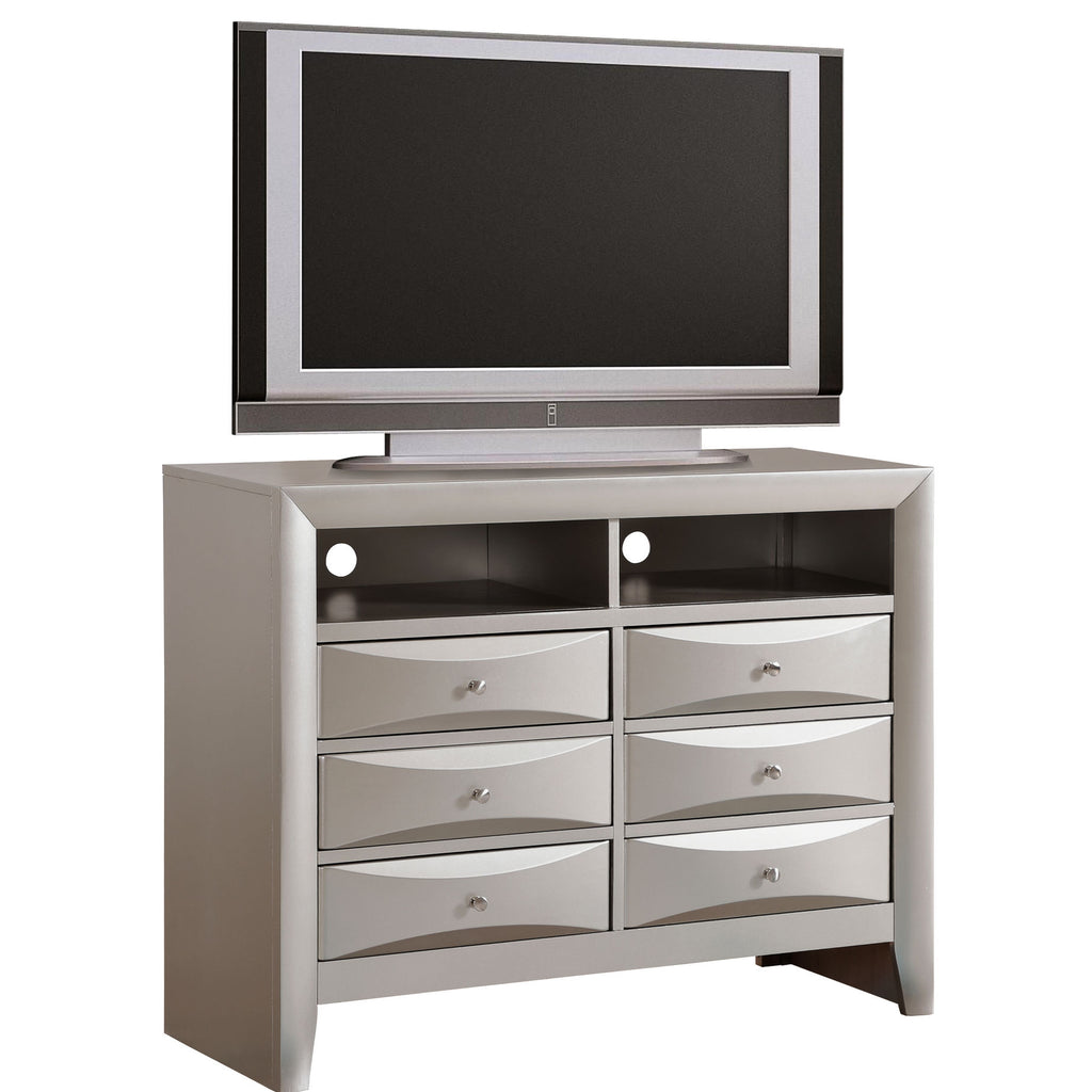 Molded Resin Beveled Fronts, Fully Assembled Feature - Bedroom Media Chest for Stable Storage