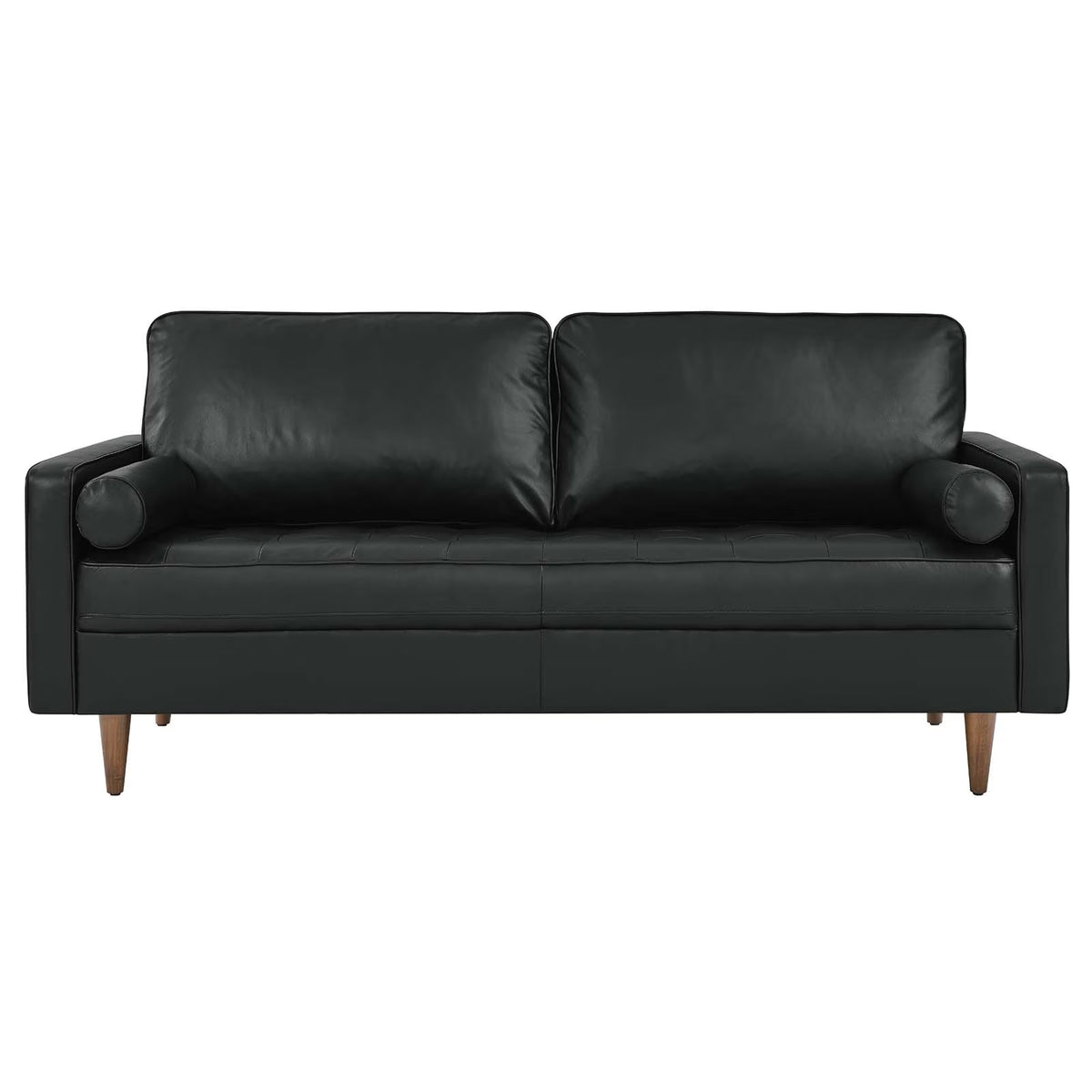 Valour Leather Sofa in Black