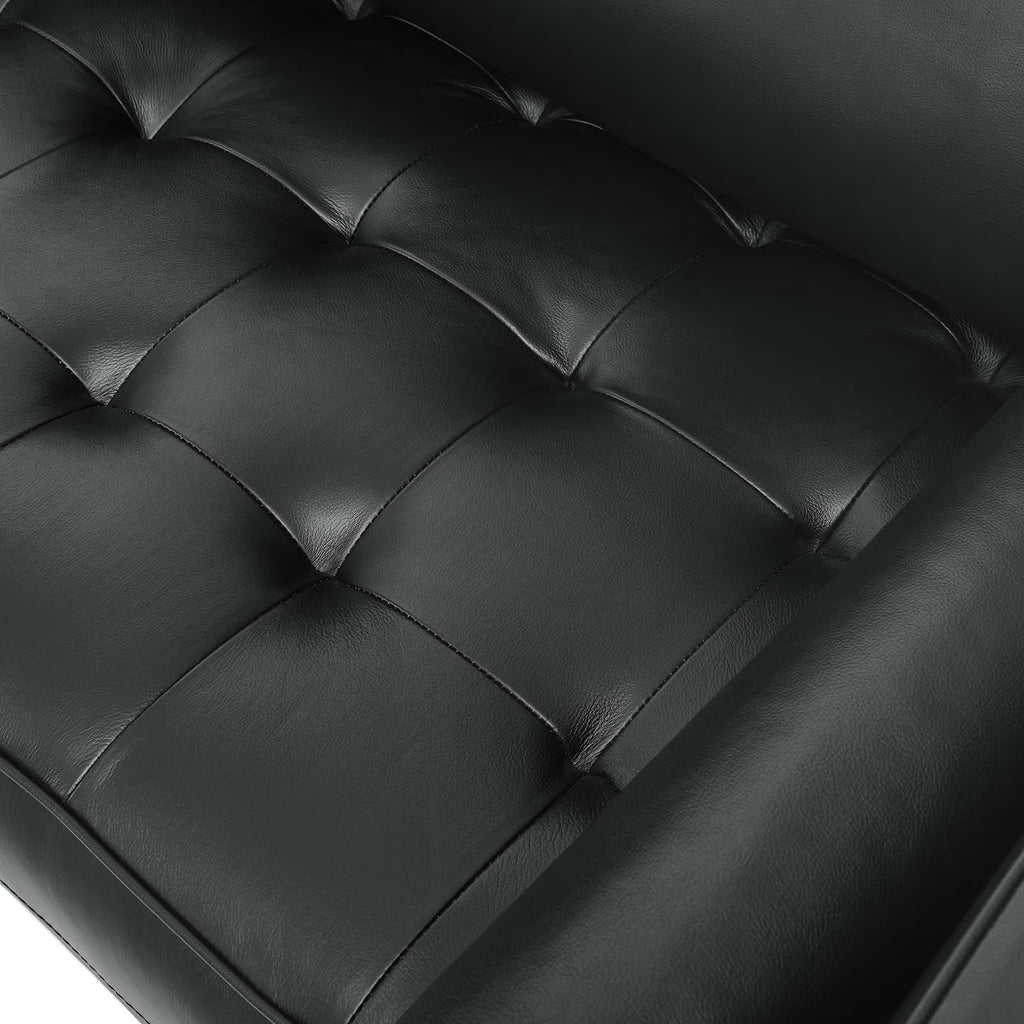 Valour Leather Sofa in Black