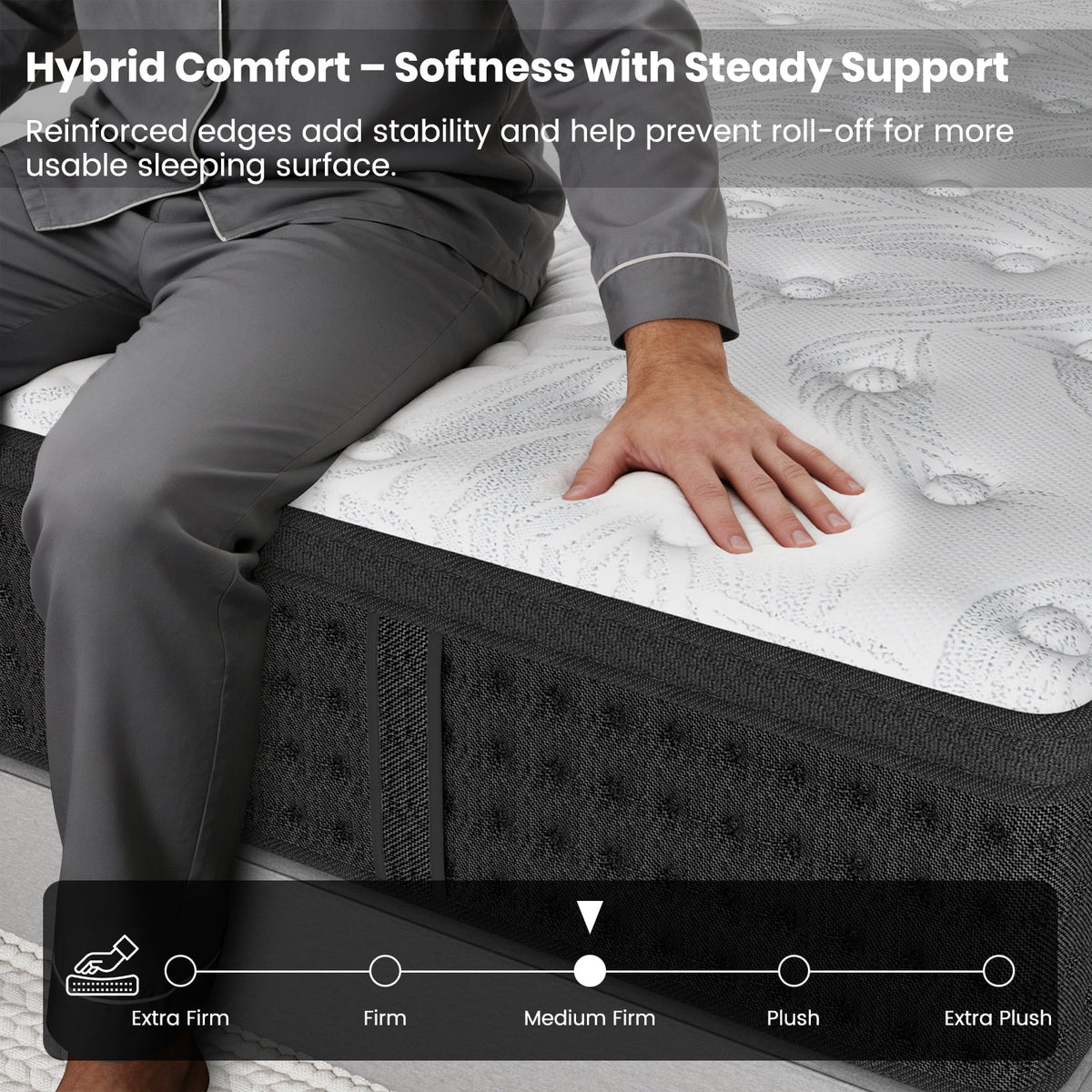 Mattress 14 Inch Full Size Gel Memory Foam Hybrid Mattress in a Box, Medium
