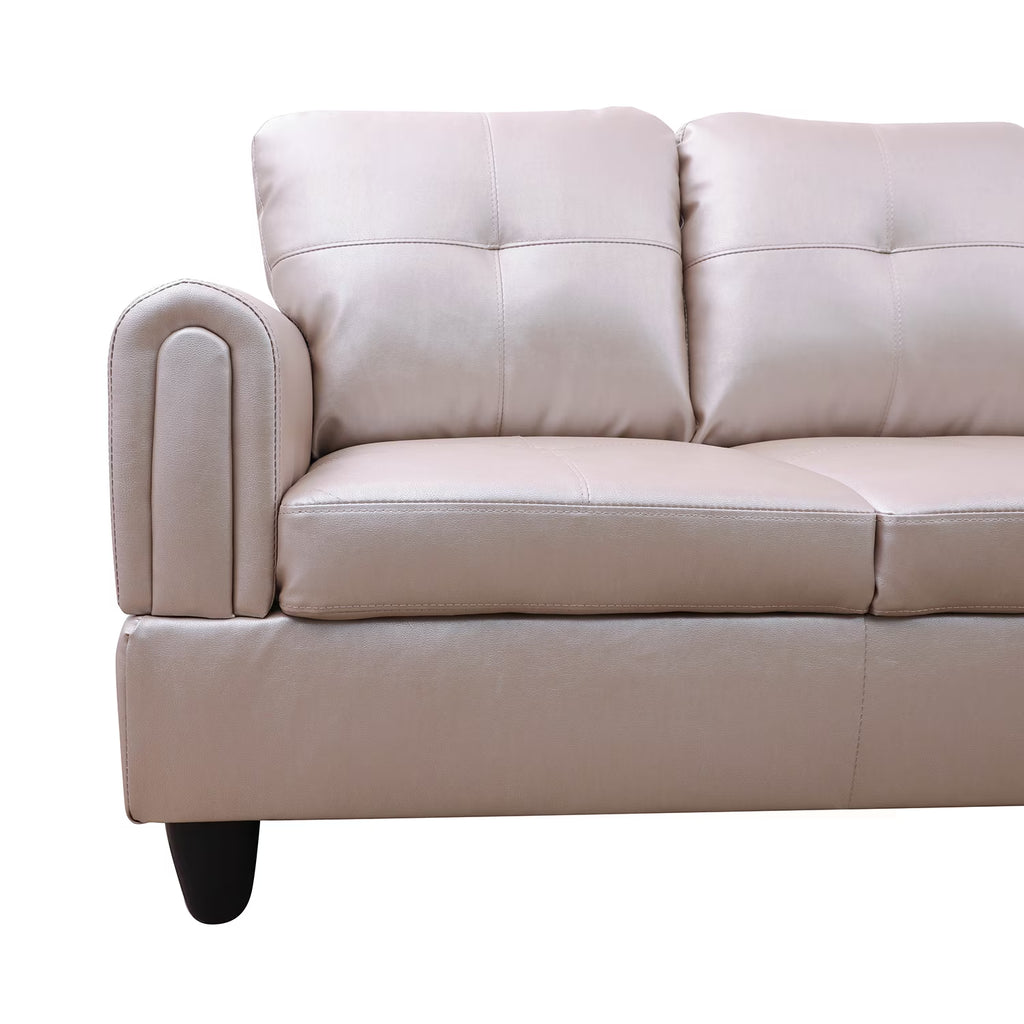 Sofa Set, Faux Leather Living Room Sofa Set,L-Shaped Living Room Couches,Latte