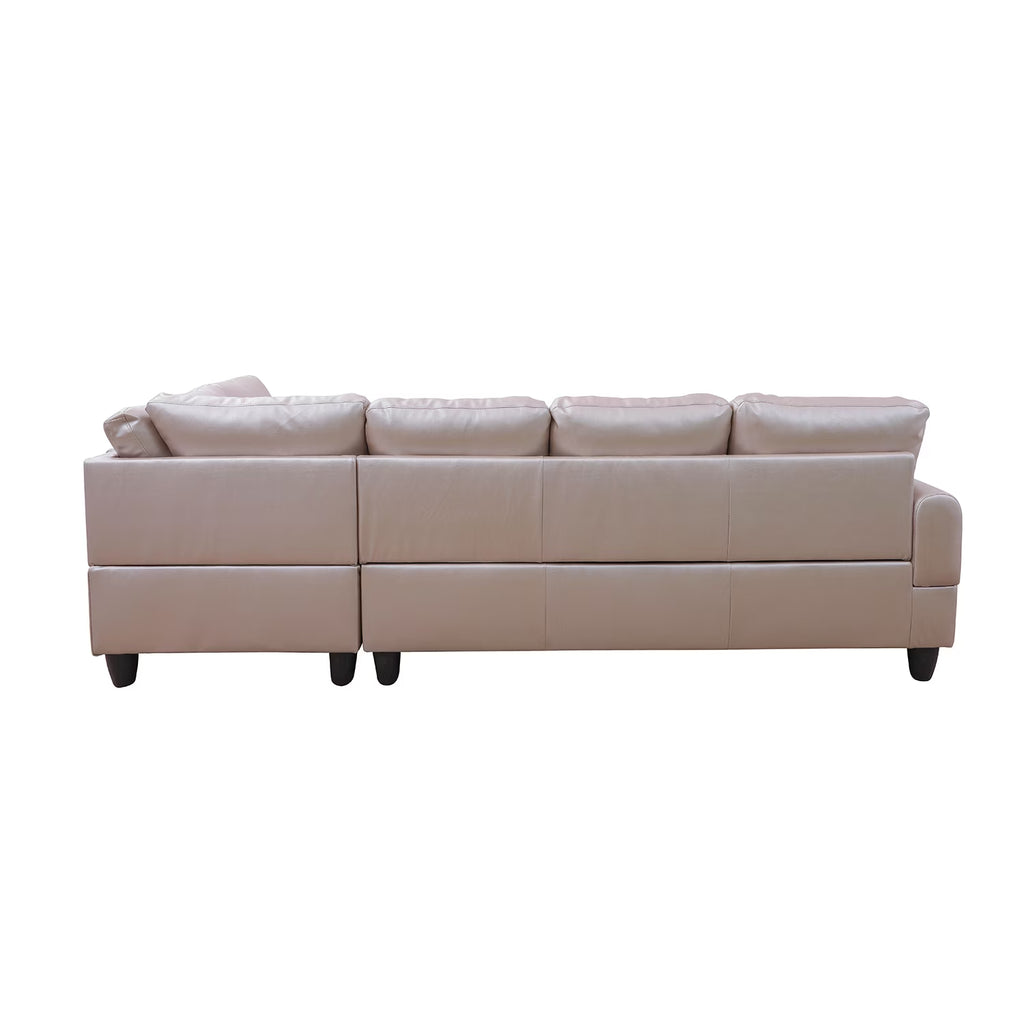 Sofa Set, Faux Leather Living Room Sofa Set,L-Shaped Living Room Couches,Latte