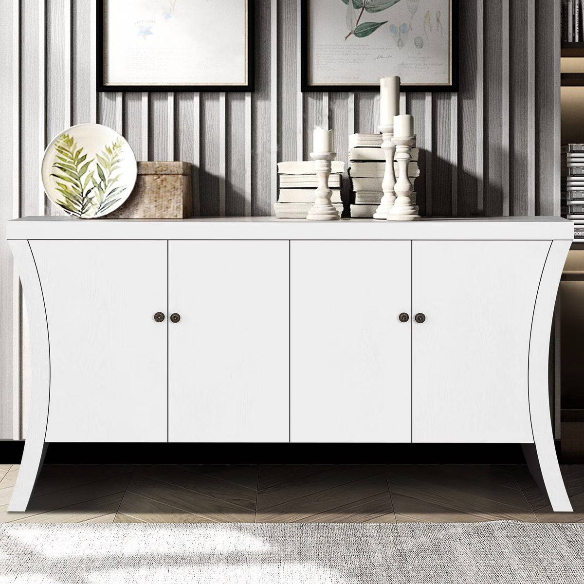 Hand Painted White - Advanced Engineering for Longevity - Bedroom Storage - Retro-Modern Flair with Metal Clasps