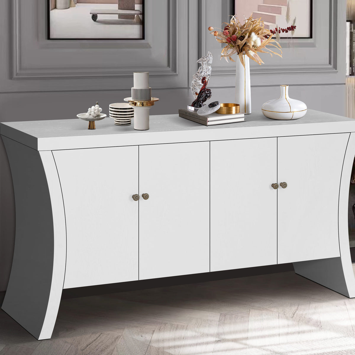 Hand Painted White - Advanced Engineering for Longevity - Bedroom Storage - Retro-Modern Flair with Metal Clasps
