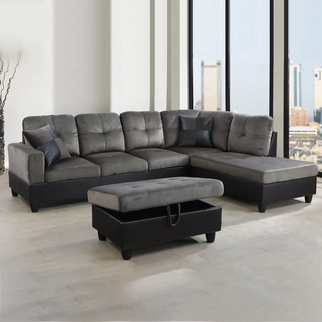 Sectional Sofa Free Combination Sectional Couch, L Shaped Sectional Sofa, Modern Sofa Set for Living Room, Taupe(Without Ottoman)